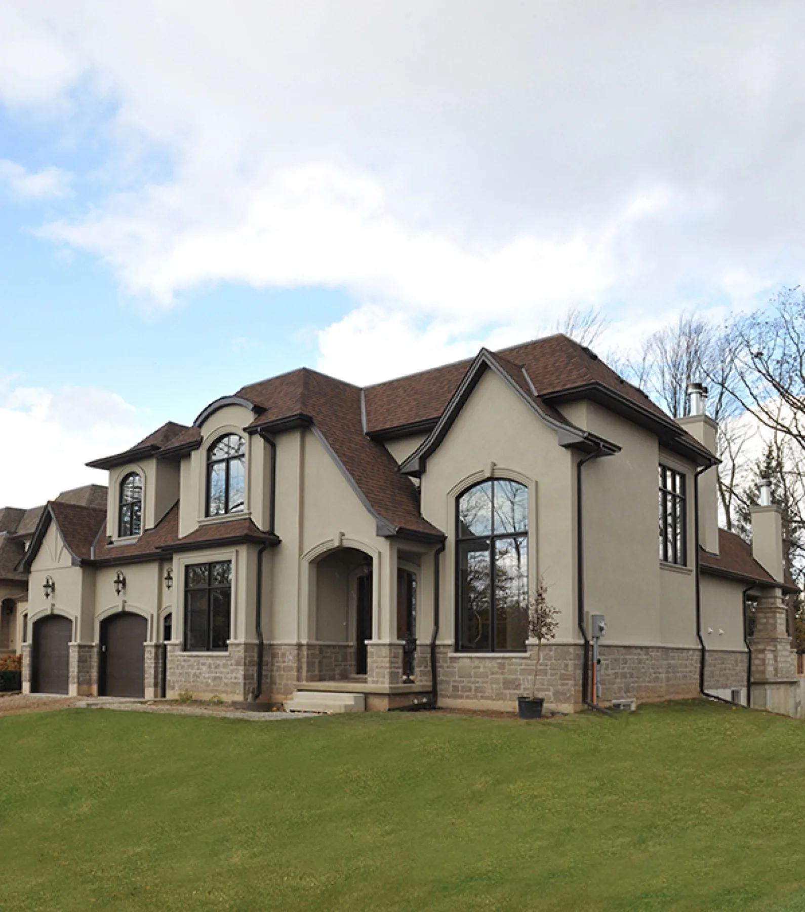 Completed custom home exterior