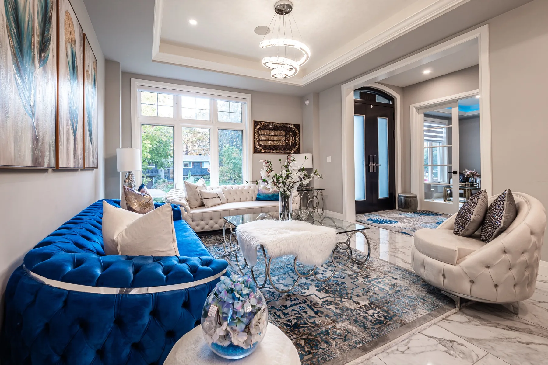 Custom home family room
