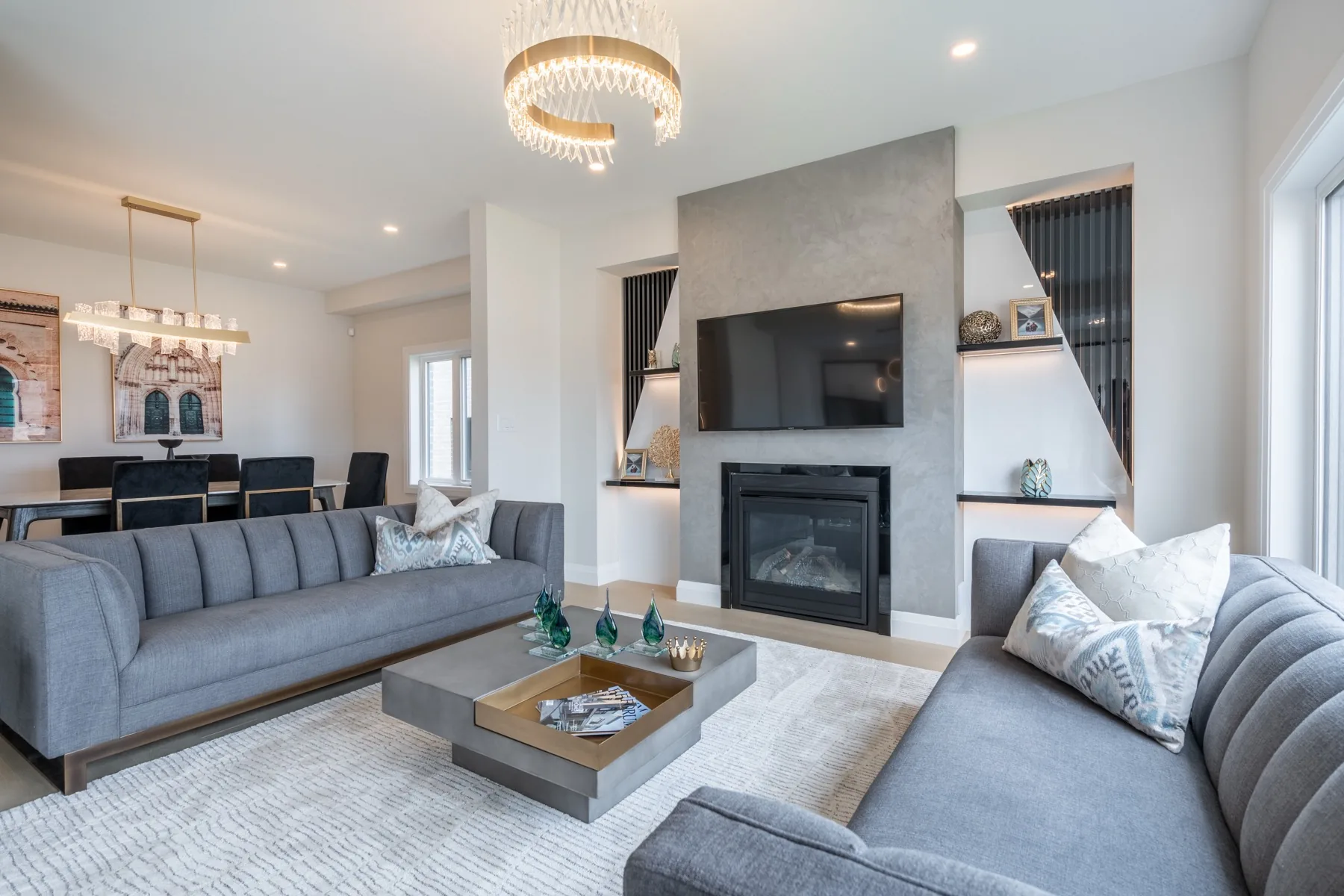 Finished living area in a luxury home